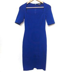 LuLu's Blue Short Sleeve Square Neck Bodycon Dress